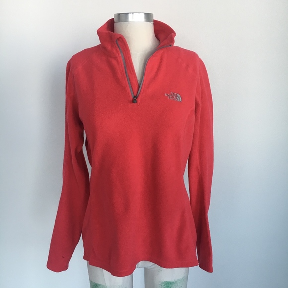North Face Pink Fleece Quarter Zip - Picture 2 of 8